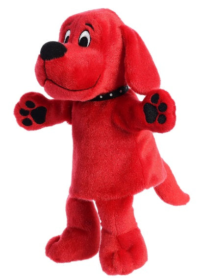 Hand puppet of Clifford the big red dog.