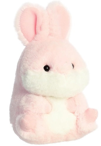 Fluffy Pink Bunny with ears sticking up.
