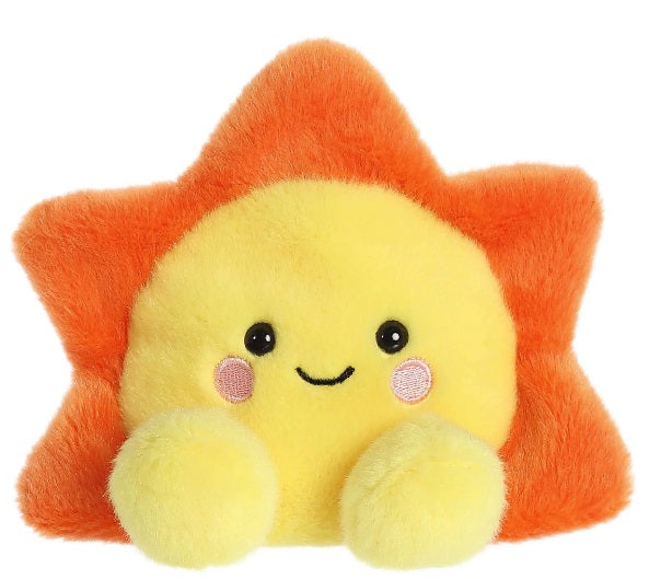 Small Sun shaped plush with cute face and two small feet