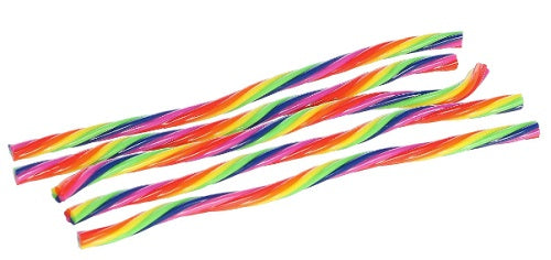 Stripes of various colors twisted together.