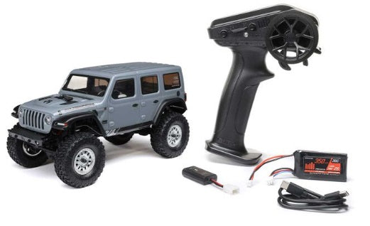 1/24 SCX24 Jeep Wrangler JLU 4WD RTR Scale Mini Crawler (Gray) w/2.4GHz Radio, Battery & Charger