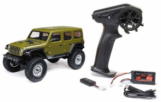 1/24 SCX24 Jeep Wrangler JLU 4WD RTR Scale Mini Crawler (Green) w/2.4GHz Radio, Battery & Charger