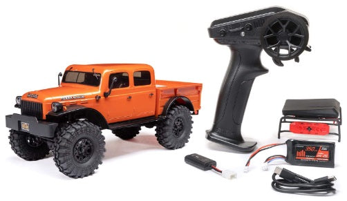 1/24 SCX24 Dodge Power Wagon 4X4 RTR Brushed Rock Crawler (Battery & Charger Included), Orange