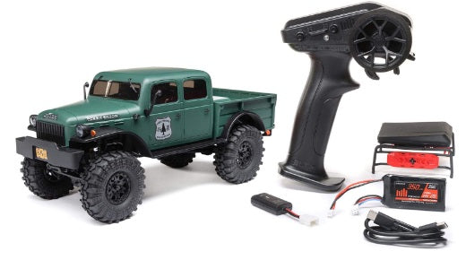 1/24 SCX24 Dodge Power Wagon 4X4 RTR Brushed Rock Crawler (Battery & Charger Included), Green