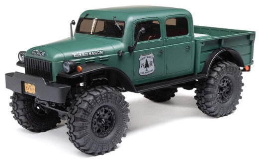 1/24 SCX24 Dodge Power Wagon 4X4 RTR Brushed Rock Crawler (Battery & Charger Included), Green