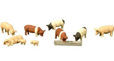 9 O Scale pigs for train display.