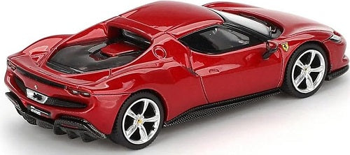 1/64 scale model of a red Ferrari.