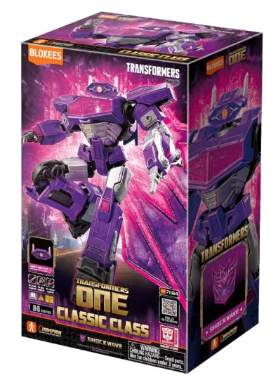 Purple box with Shock Wave Transformer pictured on the front and sides.