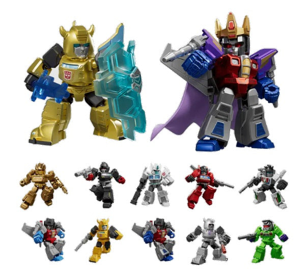 Collection of Transformers figures.