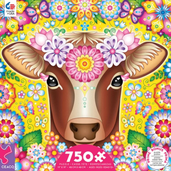 750pc Cow Groovy Animal Puzzle
