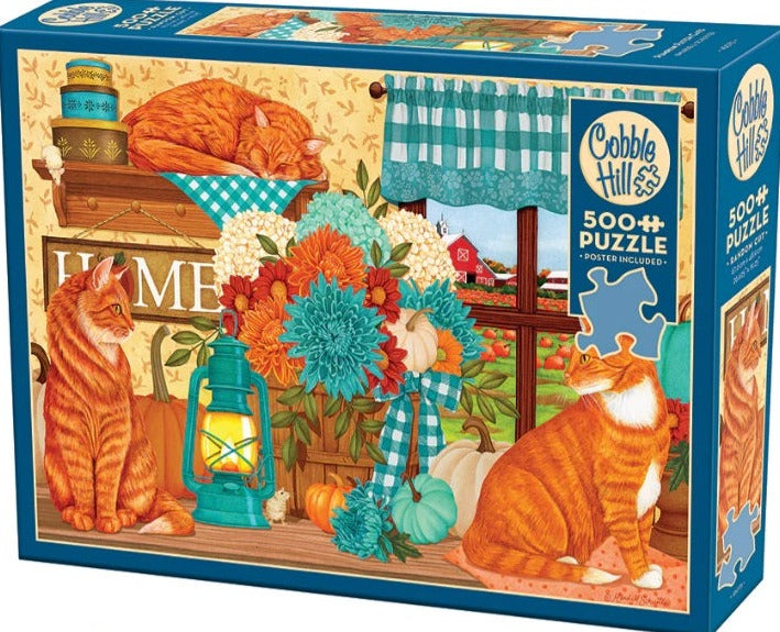 500pc Pumpkin Patch Cats Puzzl