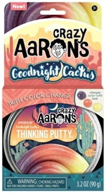 Package for putty illustrating color change from purple to pink to yellow.