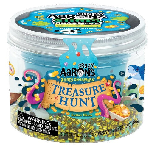 Jar with picture of octopus, shark, and treasure chest of gold.