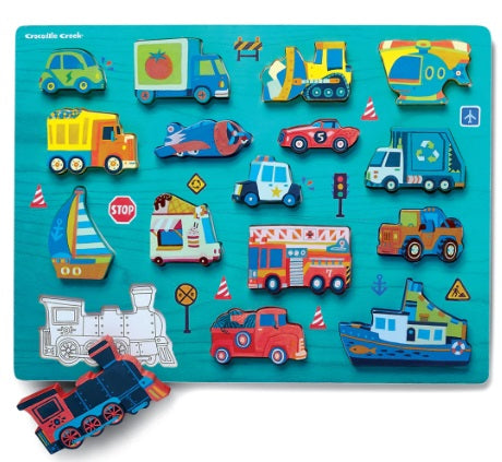 16-Piece Wood Puzzle - Things That Go
