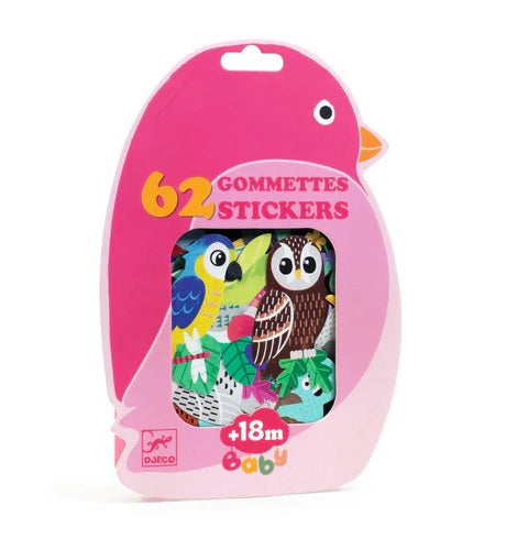 Bird shaped package with bird stickers.