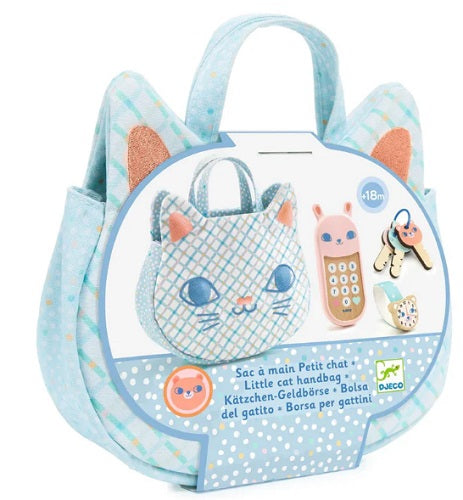 Children's cat shaped purse in package.