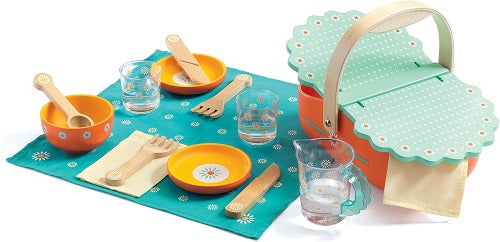 Wooden toy picnic set.