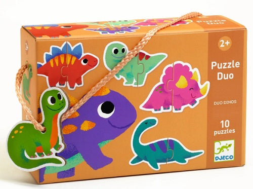 Orange box with dinosaurs.