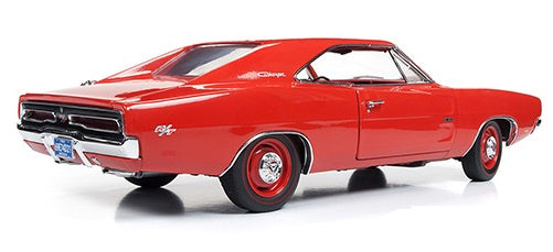 Red Dodge Charger R/T model with red wheels and red interior.