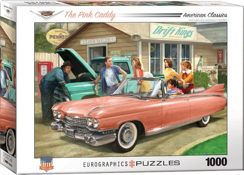 The Pink Caddy Car 1000pc Puzzle
