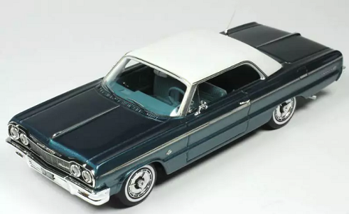 1/43 1964 Chevy Impala SS Azure Aqua Blue Metallic with Blue Interior