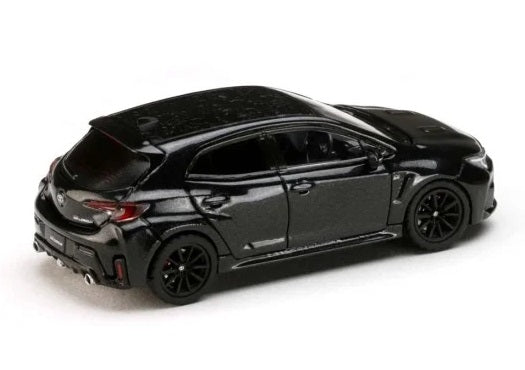 1/64 scale diecast model of a black 2022 Toyota GR Corolla.