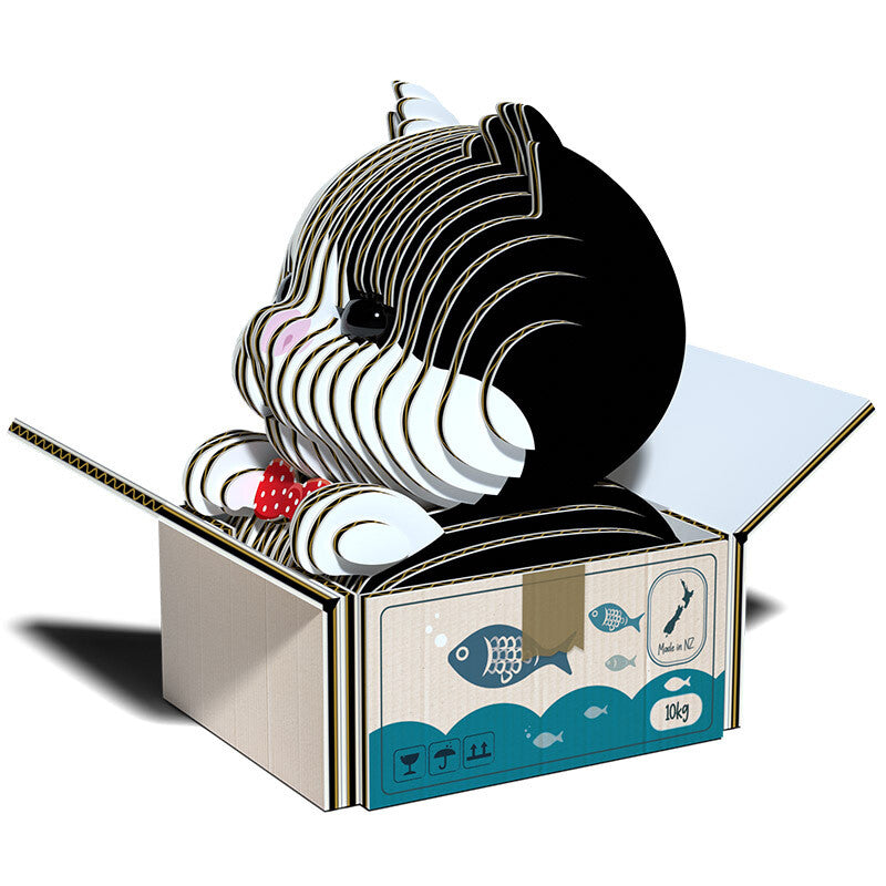 Tuxedo Cat In Box Eugy Cardboa