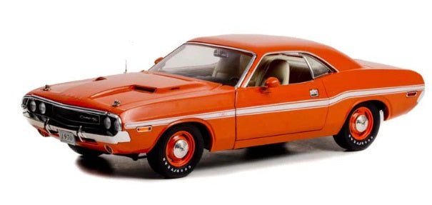 1/18 1970 Dodge Challenger R/T, Go Mango Orange with White Stripes