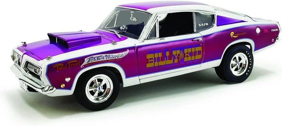 1/18 1968 Plymouth Hemi Barracuda Purple Metallic and White Billy The Kid