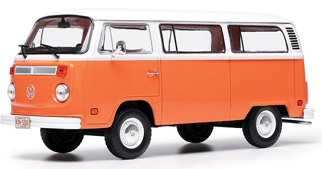 Model of an orange Volkswagen van