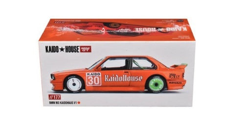 Model car packaging with Kaido House branding on a white background