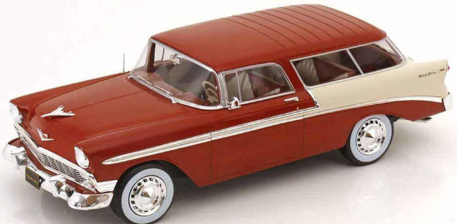 1/18 scale model of a two tone Chevy Bel Air.