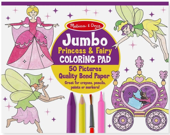 Jumbo Coloring Pad Princess & Fairy