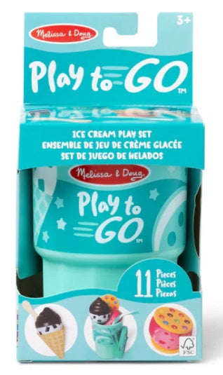 Melissa & Doug Play to Go ice cream play set packaging on a white background