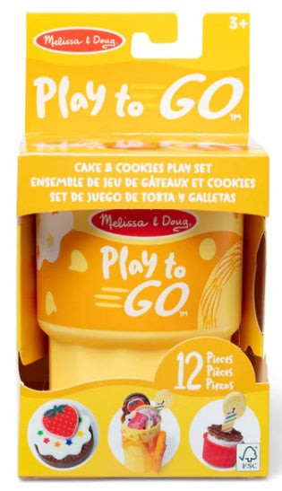 Melissa & Doug Play to Go cake and cookies play set packaging.