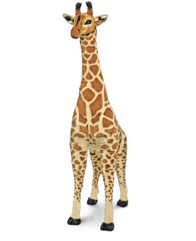Plush giraffe toy on a white background