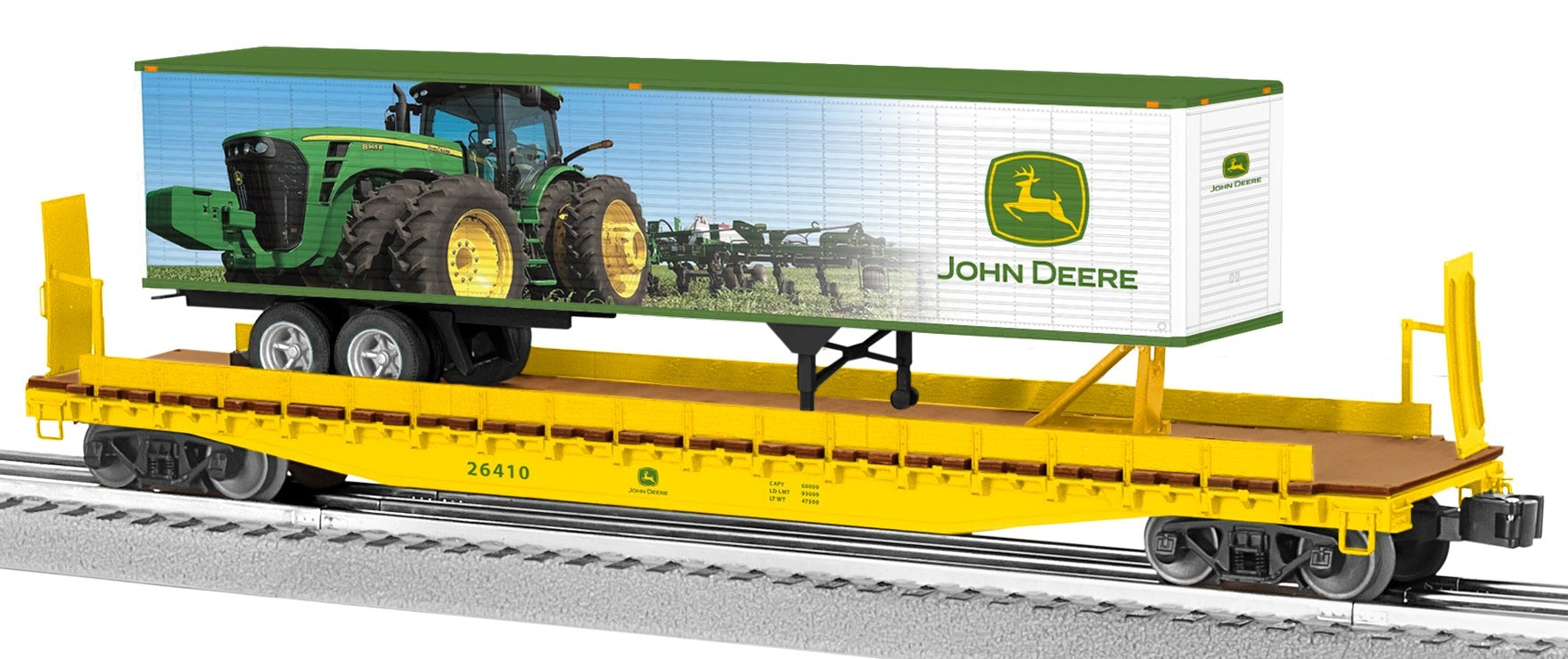 O John Deere Flat W/Trailer