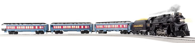 Model of Polar Express engine and passenger cars.