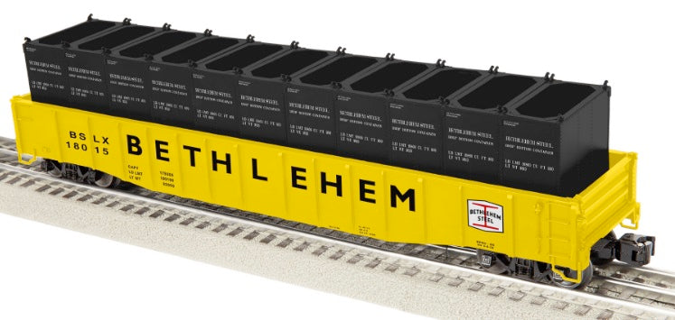 Lionel model of Bethlehem PS-5 Gondola with Coke containers.