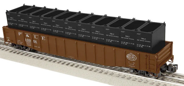 Model of a train gondola with coke containers.