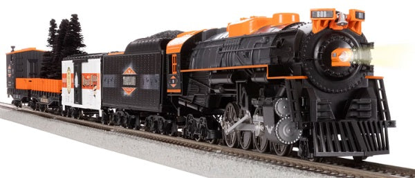 HO Scale Transylvania Halloween Freight Set showing engine, tender, and 3 cars.