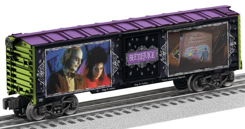 Beetlejuice themed O scale boxcar.
