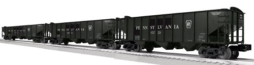 3 Pennsylvania 3-Bay Hopper model trains.