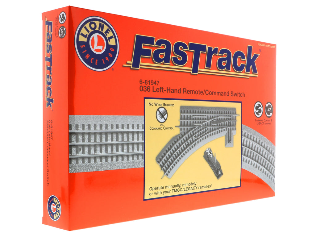 Lionel Fastck left hand switch in raorange box.