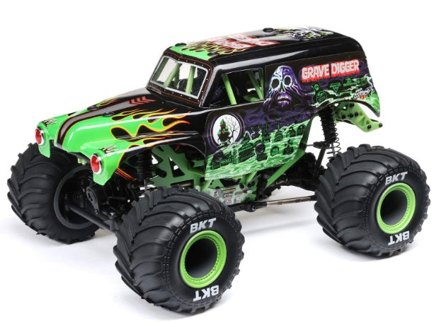 1/18 Mini LMT Grave Digger 2S 4X4 RTR Brushed Monster Truck (Battery & Charger Included), Green