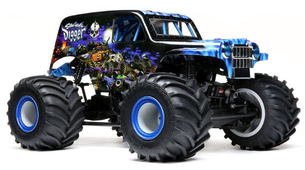 1/18 Mini LMT Son Uva Digger 2S 4X4 RTR Brushed Monster Truck (Battery & Charger Included), Blue