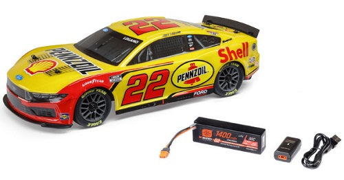 1/12 NASCAR RC Race Car Joey Logano No. 22 Shell 2025 Ford Mustang 2S AWD RTR Brushed On-Road (Battery & Charger Included)