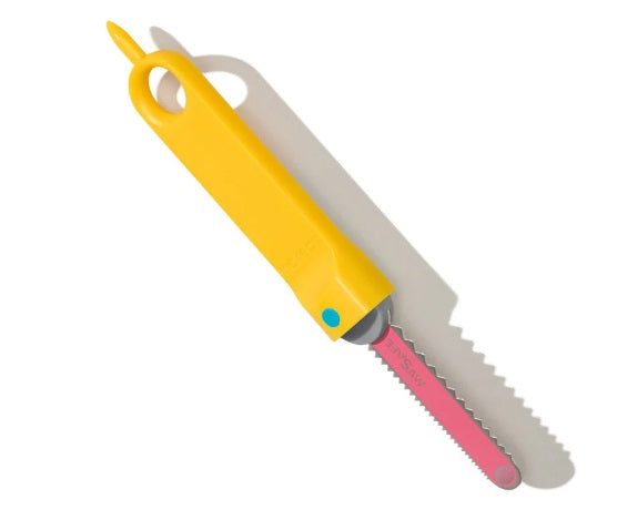 Yellow handle with safe saw.