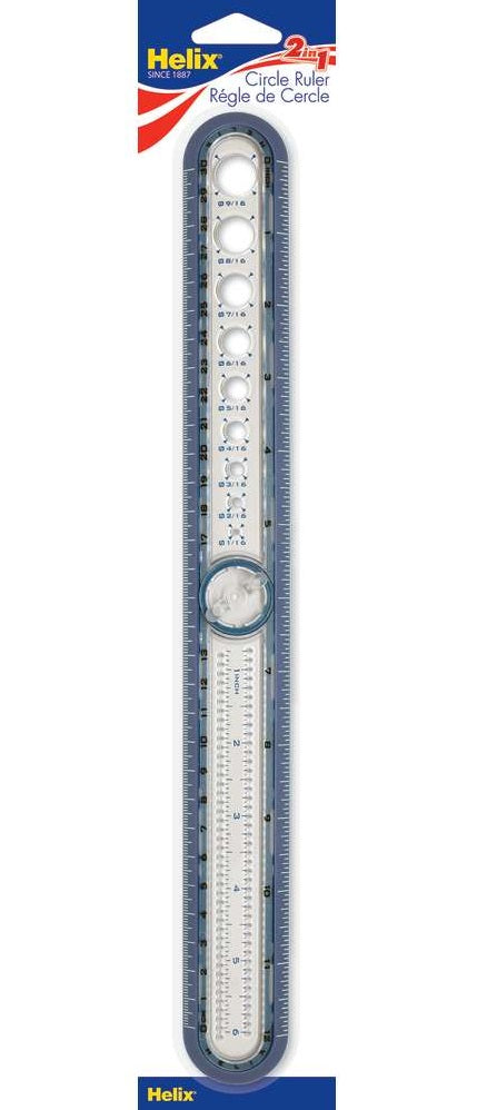 Helix circle ruler with packaging on a white background