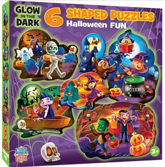 Multi pack of Halloween themed, shaped puzzles.